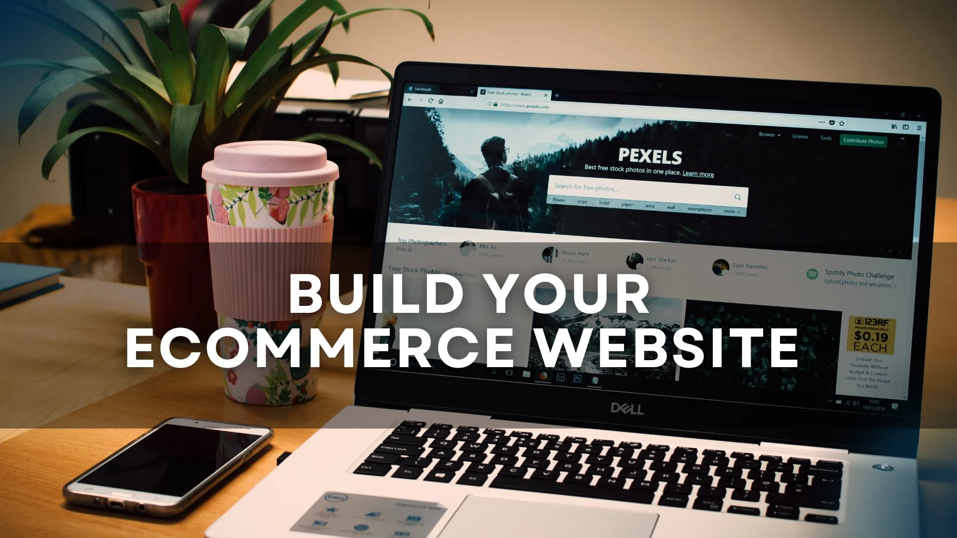 Beige and Black Modern Tech Electronics and Technology X-Frame Banner (1920 x 1080 px)