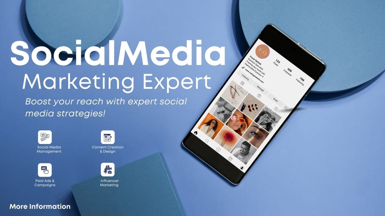 Navy Modern Social Media Marketing Expert Instagram Feed Ad